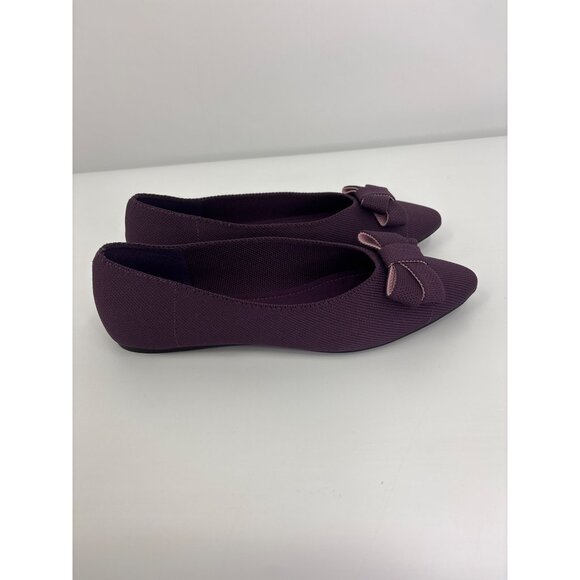 41 Hawthorn Oaklyn Textile Stretch Bow Ballet Flat Shoe Purple Sz 7.5 NWOB - Picture 3 of 6